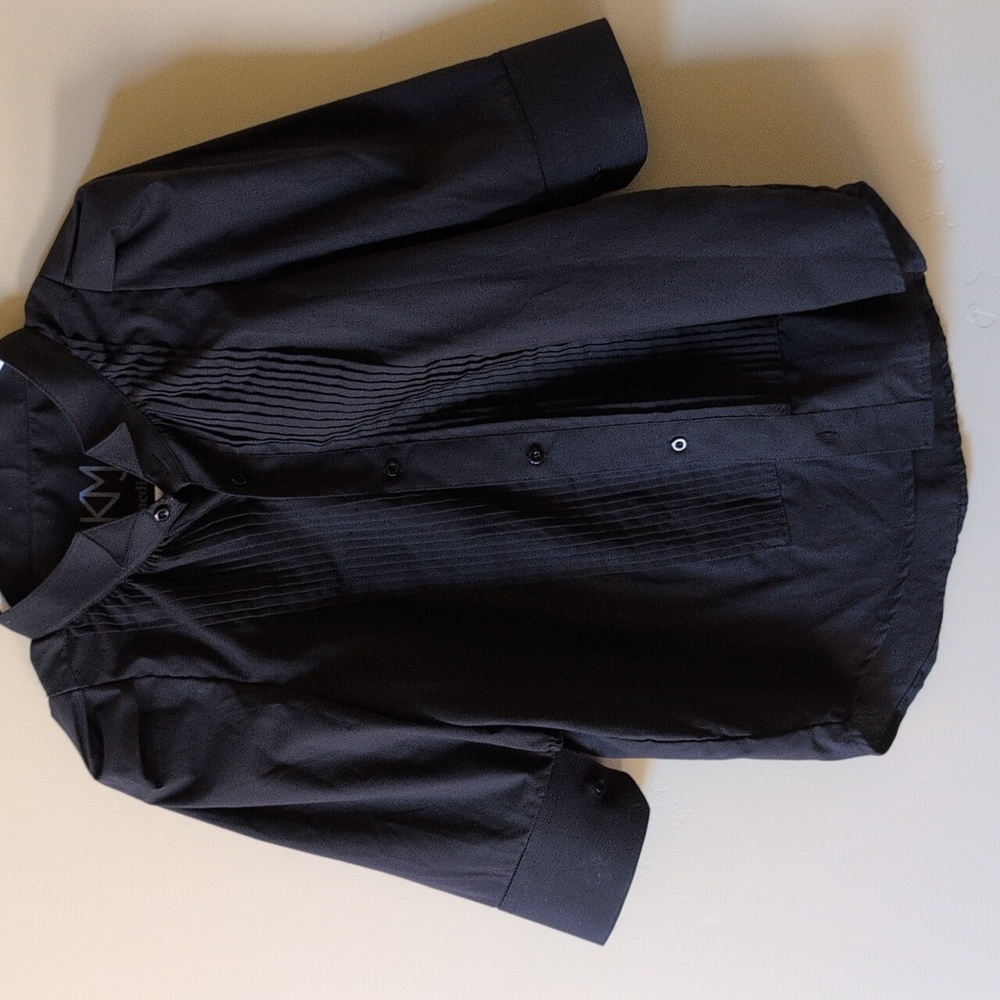 KMJ Black Tuxedo Dress Shirt - Picture 2 of 11